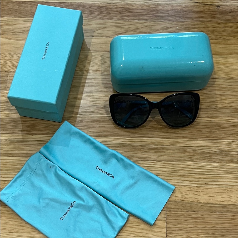 Tiffany & Co. Black Sunglasses with Turquoise Case